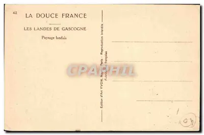 Les Landes de Gascogne — Paisagem landaise — Edição de Arte YVON — Verso