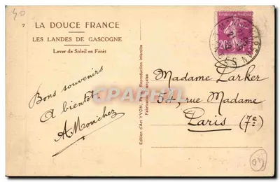 Les Landes de Gascogne — Nascer do Sol na Floresta — Édition d'Art YVON — Verso