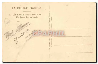 As Landas de Gascogne — Uma Fazenda nas Landas — Les Éditions d'Art YVOIS, Paris — Verso