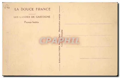 As Landas da Gascogne — Paisagem landaise — Edição de Arte YVON, Paris — Verso