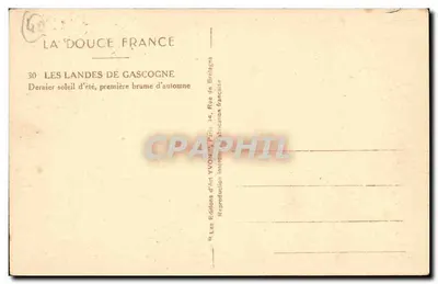 Les Landes de Gascogne — Ostatnie słońce lata, pierwszy mgik jesieni — Wydawnictwo Sztuki Yvon, Paryż — Rewers