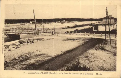 Mimizan-Plage (Landes) — O Ponte do Courant e o Thermal — Fototipia Marcel Dalbey, Bordeaux, n°7