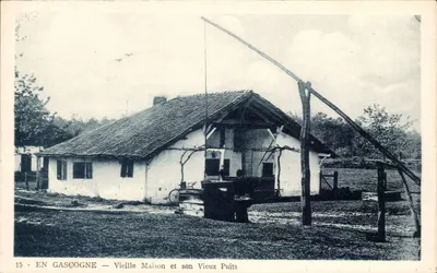 In Gascogne — Vecchia Casa e suo Vecchio Pozzo — Edit. E. Viénot, Cuculles-des-Landes