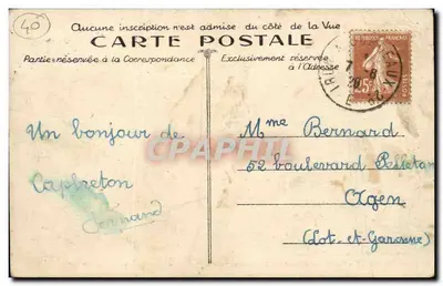 Capbreton-sur-Mer (Landes) — Pôr do Sol para a Estacade — Fototipia Marcel Delboy, Bordeaux — Verso