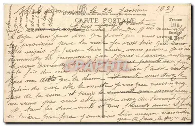 Monte de Marsan Bilhete postal antigo La Poste la Landaise e a Caixa de Epargne — Verso