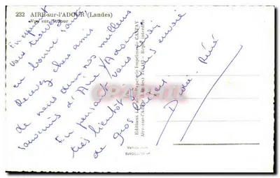 Aire-sur-l'Adour (Landes) — Visão do Adour — Edições Papelaria Impressão CATAV — Verso