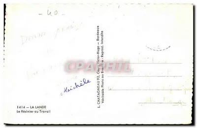 Rozlew resiny — La Lande — L. Chatagneau, Cours Victor-Hugo, Bordeaux — Rewers