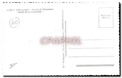 Porte de la Chalosse — Dax (Landes) — Wyd. La Cigogne, André Lecornet — Rewers