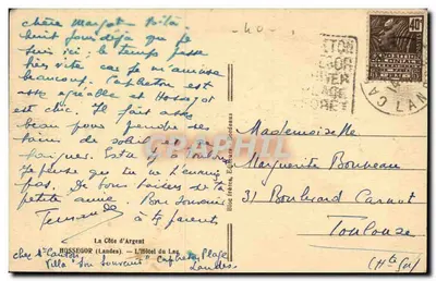Hôtel du Lac — Hossegor (Landes) — Tita — Verso