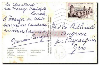La Lande — Foresta e fattoria — L. Chatagneau, Bordeaux — Verso