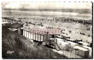 Praia de Mimizan — vista da praia e das cabines — Cheyjac