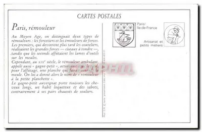 REPRODUÇÃO Os pequenos ofícios de Paris O afiador — Verso