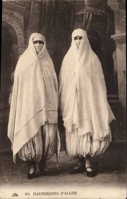 Duas mulheres cobertas — Argélia — editor: Cie Alsacienne des Arts Post-éphémères, Strasbourg, n° 274
