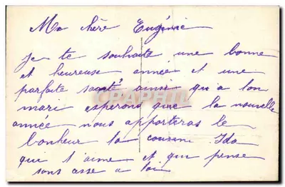 Dekoracyjny kruk — Szczęśliwy Nowy Rok — DIX Paris 2120 — Rewers