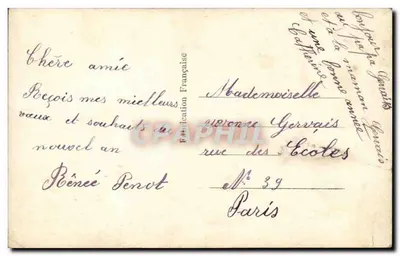 Mulher com chapéu vermelho decorado com pérolas — Boa Ano 1959 — REX — Verso