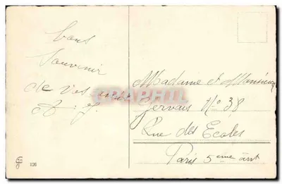 Kwiaty wiosenne — krajobraz zimowy — wydawca nieznany — Rewers