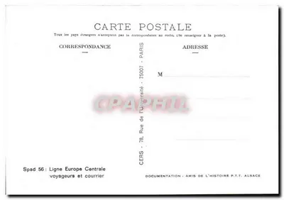 Samolot Spad 56 — Samoloty pocztowe — Spad 56 — N° 54 — Wydawca Spad 56 — Rewers