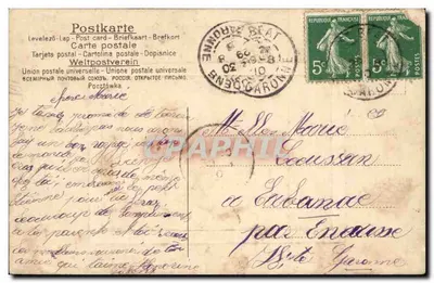 Moinho sobre o rio — Bon Souvenir — editor desconhecido — Verso