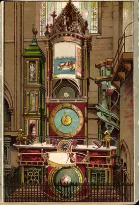 Relógio astronômico da Catedral — Strasbourg — Imprimé par Félix Lübb, editor, Strasbourg