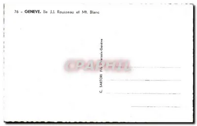 Genebra - Ilha Rousseau e Mont Blanc — C. SARTORI Fils, Genebra — Verso