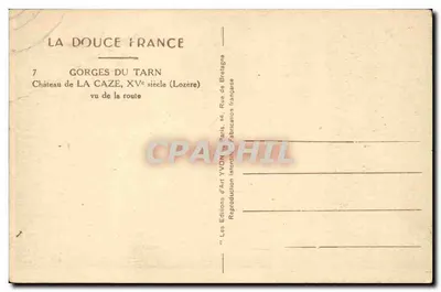 Zamek La Caze — Góry Tarn — wiek XV (Lozère) — Éditions d'Art YVON — Rewers