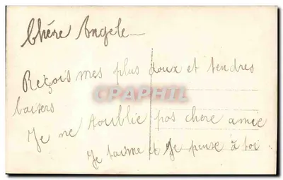 Casal jovem apaixonado — texto romântico — J.K. n°9152 — Verso