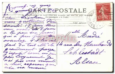 Paris — A Cour do Carrousel — Editor não visível, número de série não legível — Verso