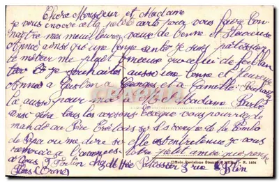 Scena zimowa z chatką — Wesołych Świąt — Ufficio Revisione Stampe Milan N. 1464 — Rewers
