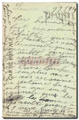 Amitiés — dekoracja kwiatowa i gałęzi — E.D. — Rewers