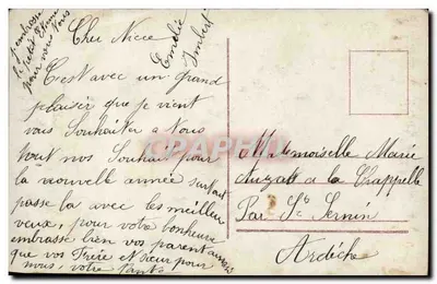 Homem com buquê — Boa Ano — República Francesa, 10c — Verso