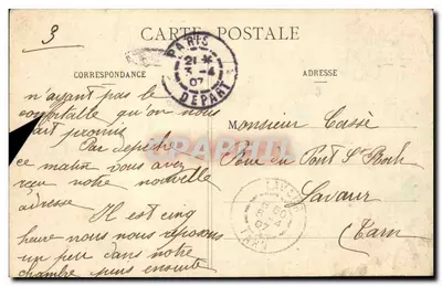 Paris Bilhete postal antigo Panorama de Paris A rua de Rivoli — Verso