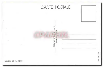 Carta postal artística — desenho de A. Petit — Verso