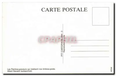 Autoportret Alberta Decaris — rytuał — wydawca Pitt Cartophilie 1984, nr 3 — Rewers