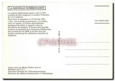 Numeracja telefoniczna — 25 października 1985 — Ministerstwo PTT — Rewers