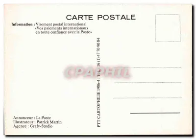 Caneta diplomática multicolorida — PTT La Poste — propaganda 1986 — Verso