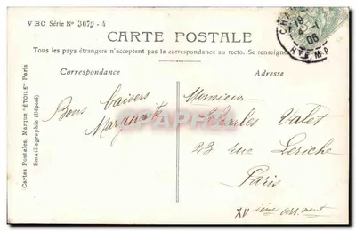 Mädchen in Hochzeitskleid — Bonne Fête — Moreau Phot. — Rückseite