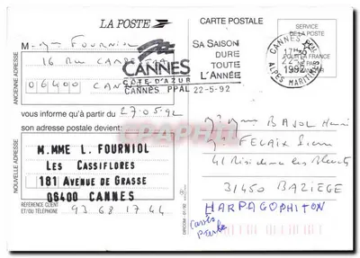 Przenosiny — Enveloppe de réexpédition — La Poste — Rewers
