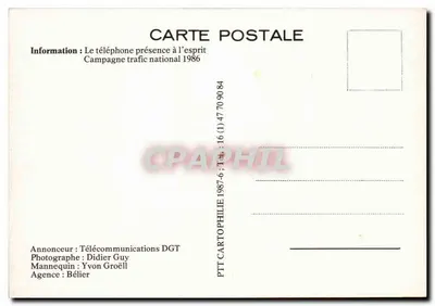 Coup de fil - Coup de frime — reklama telekomunikacyjna — PTT — Rewers