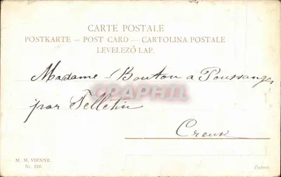 Cena de praia — barco e passeios — editor M. M. Vienne, n° 216 — Verso