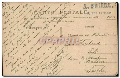 PARIS — Panthéon — widok budynku klasycznego — wydawca A. Brière, 10, rue Papillon — Rewers