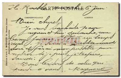 Bonifacio — Rue Longue — Dom, w którym przebywał Karol V — J. Moratti, nr 3486 — Rewers