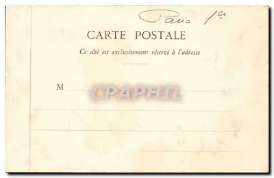 Paryż - Avenue de l'Opéra — widok miejski z pałacami i karetami — wydawca Tedesco Frères — Rewers