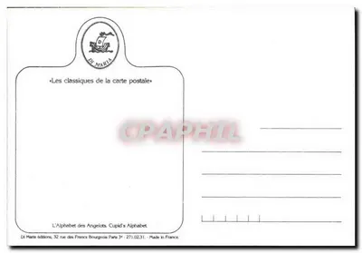 REPRODUCCIÓN FAntaisie Ángel Ángel Niño Carta Q El alfabeto de los Cherubines — Reverso