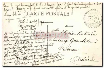 Jeune femme avec bouquet de roses — Anniversaire — M. Lefebvre, n° 2155 — Verso