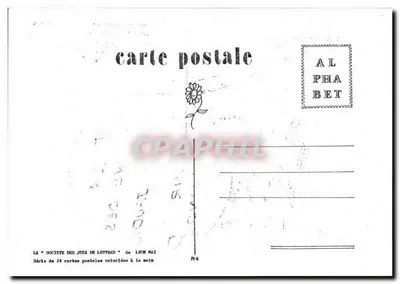 Kartka pocztowa humorystyczna — rysunek L.M. — wydana przez 'Société des Jeux de Lettres' Léona Maxa — Rewers