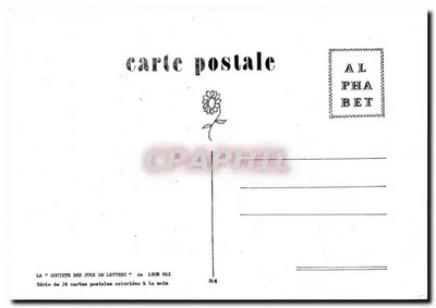 Para un R que se da grandes aires — caricatura de una letra — Sociedad de Juegos de Letras de Léon Max, serie 24 — Reverso