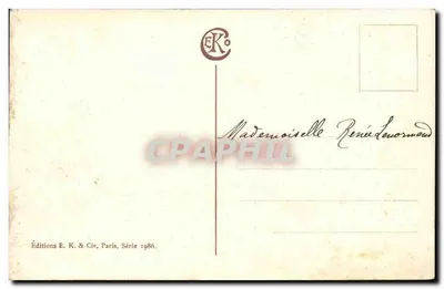 Zimowy krajobraz z kanałem — rysunek Louisa Bayley — Wydawnictwo E. K. & Cie, seria 1986 — Rewers