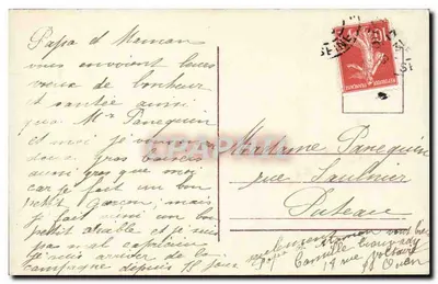 Criança com traje de marinheiro — com buquê e presente — n° 4366 — Verso