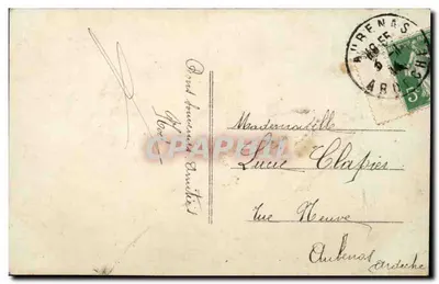 Młoda kobieta trzymająca bukiet — 'Joueuse Année' — wydawca nieznany, nr 7049 — Rewers