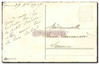 Paisagem invernal com pássaro — 'Bom e feliz ano' — n°6165 — Verso